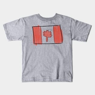 Canadian Flag Doodle Watercolor Kids T-Shirt